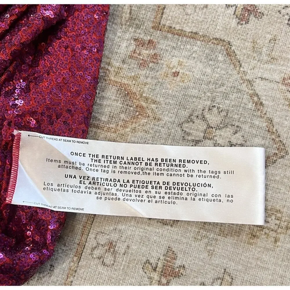 Dress The Population Martine Sequin One Shoulder Dress in Fuchsia Size S NWT - Picture 8 of 15